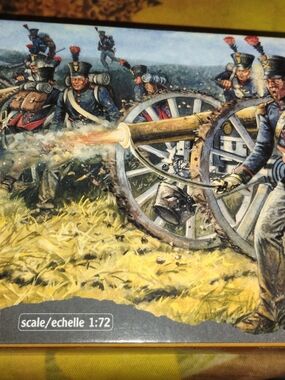 Historical Art Print Canvas - Yellow & Blue Military Scene